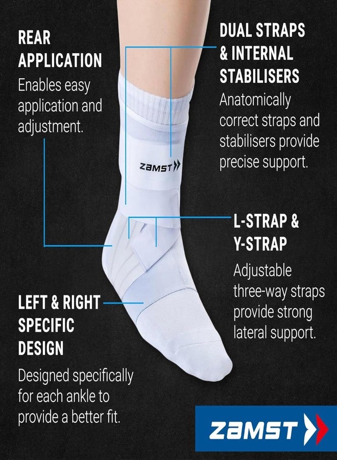 Zamst A1 White Ankle Brace for Sports - Breathable Sports Ankle Support for Men and Women with Adjustable Three Way Straps for Moderate Lateral Ankle Sprain - Right, Small - Image 3