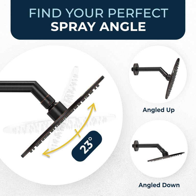 HammerHead Showers Solid Metal Round 8 Inch Rainfall Shower Head, High Flow Shower Head Optimized for Pressure, Oil Rubbed Bronze, 2.5 GPM - Image 4