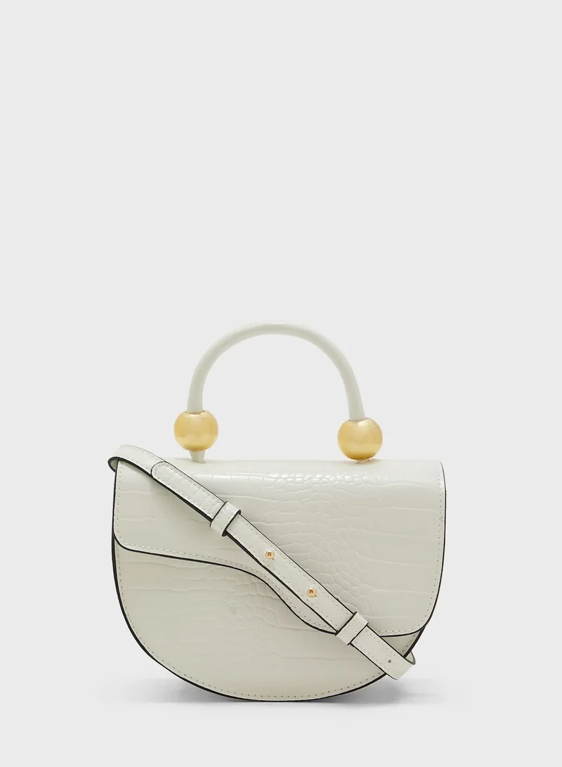 TOPSHOP Cleo Croc Crossbody