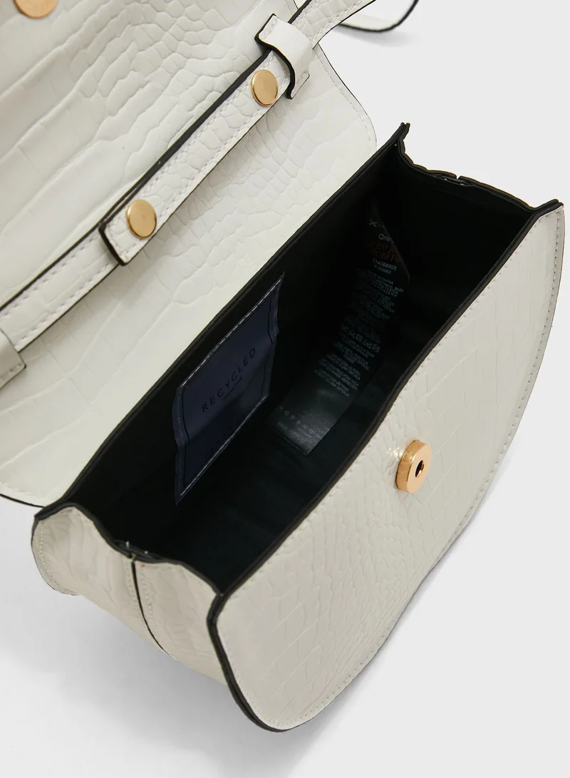 TOPSHOP Cleo Croc Crossbody