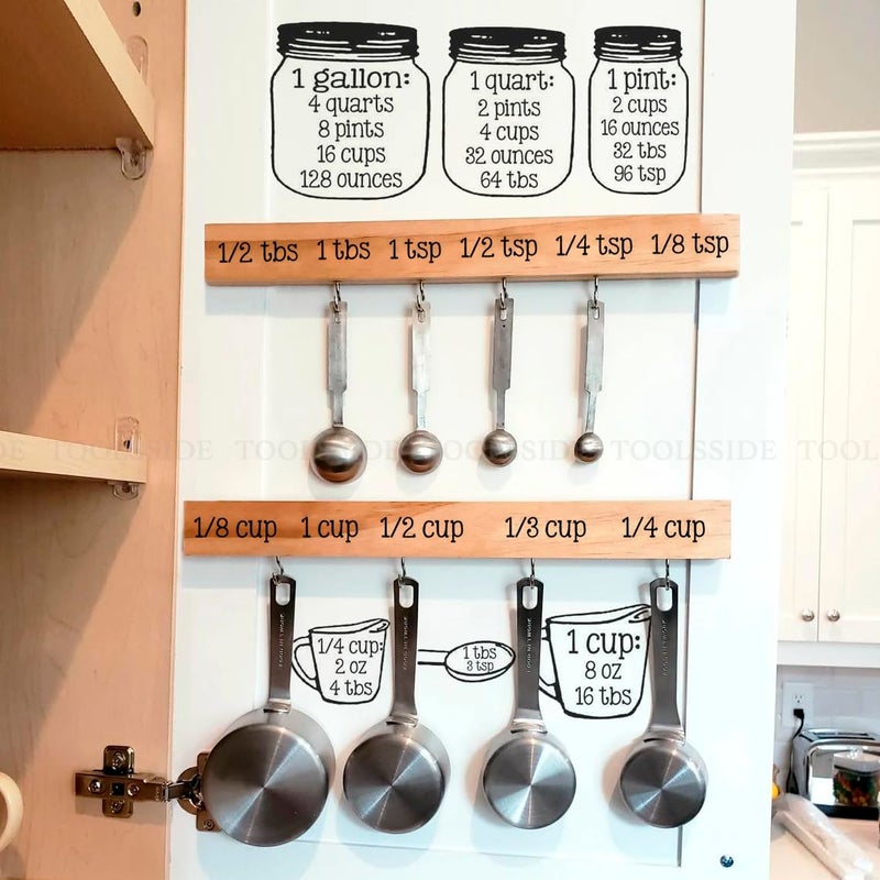 TOOLSSIDE Kitchen Measurement Conversion Chart for Bulk Products - Vinyl Kitchen Decals - Metric Conversion Chart. They are Clear! - Image 1