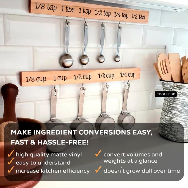 TOOLSSIDE Kitchen Measurement Conversion Chart for Bulk Products - Vinyl Kitchen Decals - Metric Conversion Chart. They are Clear! - Image 3