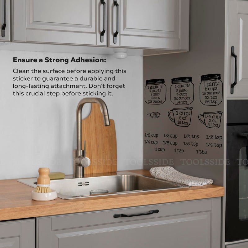 TOOLSSIDE Kitchen Measurement Conversion Chart for Bulk Products - Vinyl Kitchen Decals - Metric Conversion Chart. They are Clear! - Image 5