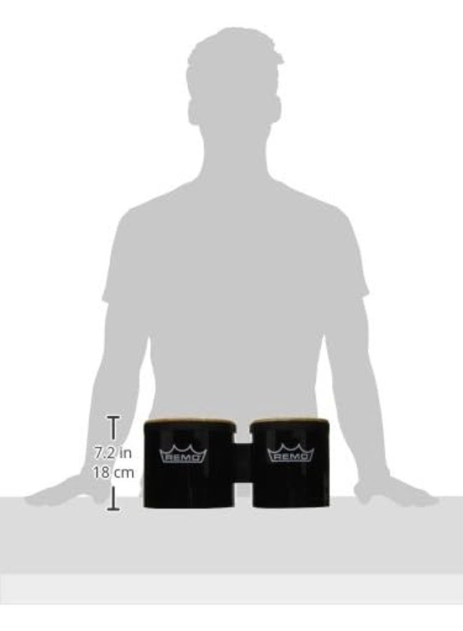 Remo طبلة بونغو مهرجان ريمو BG-5300-70 - سوداء، 6"-7" - Image 2