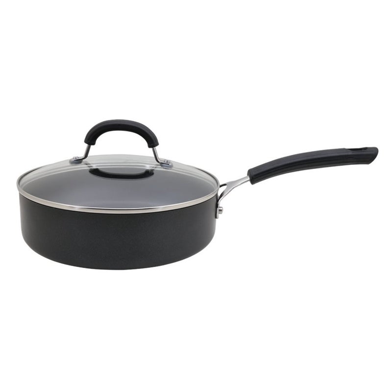 Circulon Origins Hard Anodised Aluminium Non Stick Sautepan with Lid | Non Stick Frying Pan Big Size, Gas and Induction Compatible, 24cm, Black - Image 3