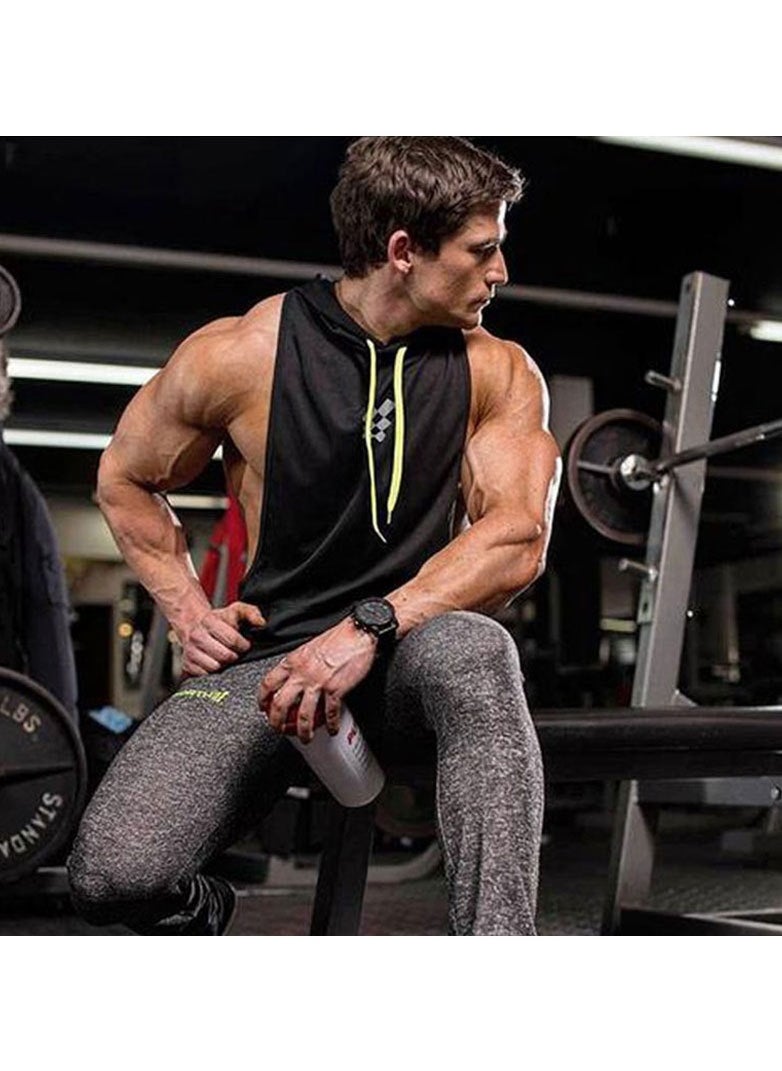 SYOSI - Mens Sleeveless Hoodie Quick Dry Gym Wear Muscle Hoodie Vest Workout Vest Gym Bodybuilding Clothing Lifting Tank Tops Moisture Wicking Clothes Bodybuilding Apparel Running Hooded Vest for Men - Image 1
