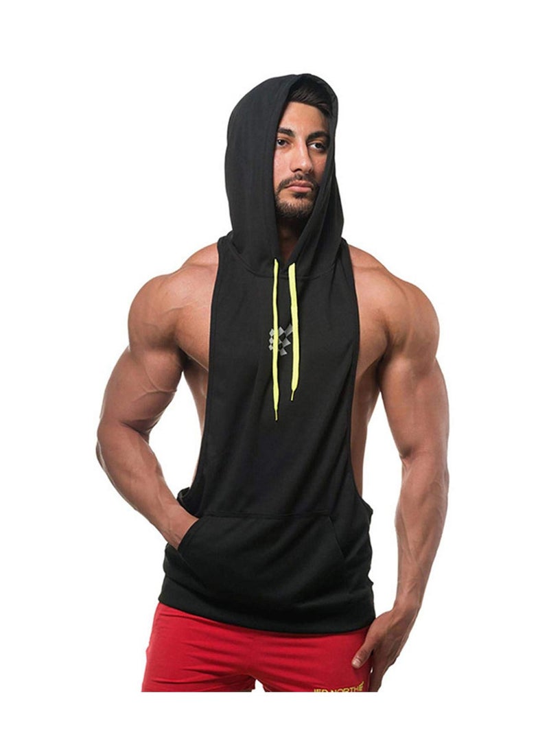 SYOSI - Mens Sleeveless Hoodie Quick Dry Gym Wear Muscle Hoodie Vest Workout Vest Gym Bodybuilding Clothing Lifting Tank Tops Moisture Wicking Clothes Bodybuilding Apparel Running Hooded Vest for Men - Image 1