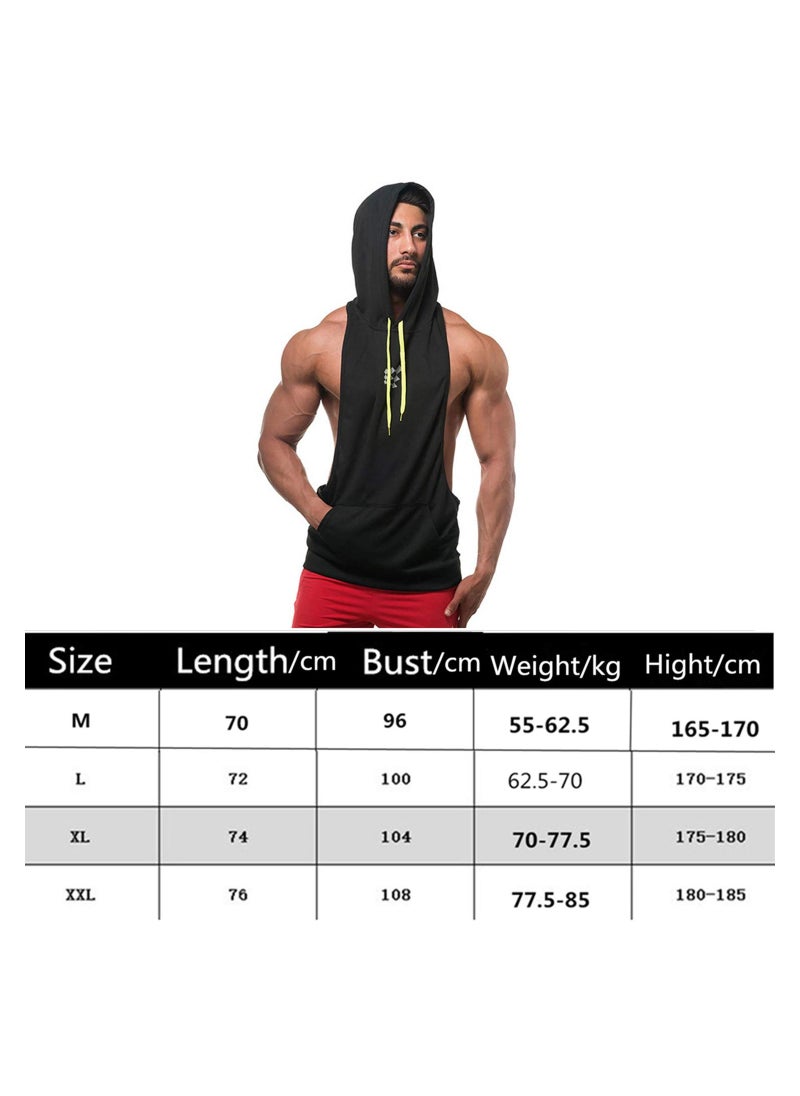 SYOSI - Mens Sleeveless Hoodie Quick Dry Gym Wear Muscle Hoodie Vest Workout Vest Gym Bodybuilding Clothing Lifting Tank Tops Moisture Wicking Clothes Bodybuilding Apparel Running Hooded Vest for Men - Image 1