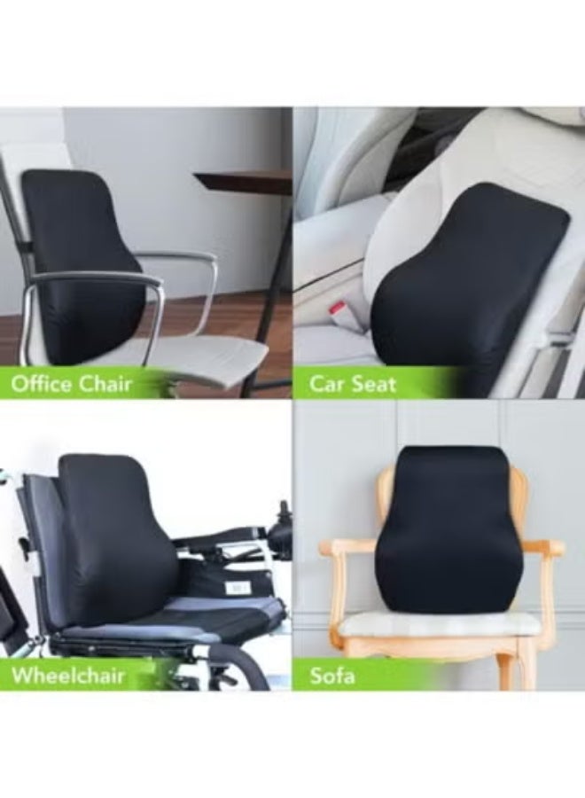 Orthopedic Lumbar Support Cushion with Gel Memory Foam, Back Support Pillow for Office Chair and Car Seat, Ergonomic Backrest with Adjustable Strap and Breathable Cover - Image 2