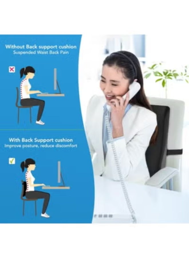 Orthopedic Lumbar Support Cushion with Gel Memory Foam, Back Support Pillow for Office Chair and Car Seat, Ergonomic Backrest with Adjustable Strap and Breathable Cover - Image 5