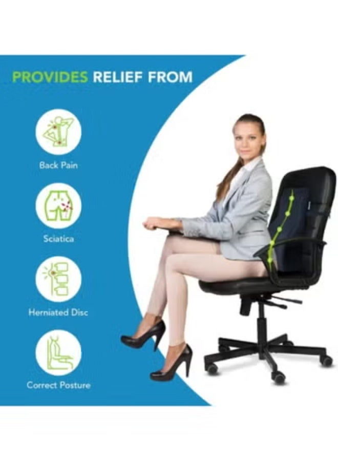 Orthopedic Lumbar Support Cushion with Gel Memory Foam, Back Support Pillow for Office Chair and Car Seat, Ergonomic Backrest with Adjustable Strap and Breathable Cover - Image 3