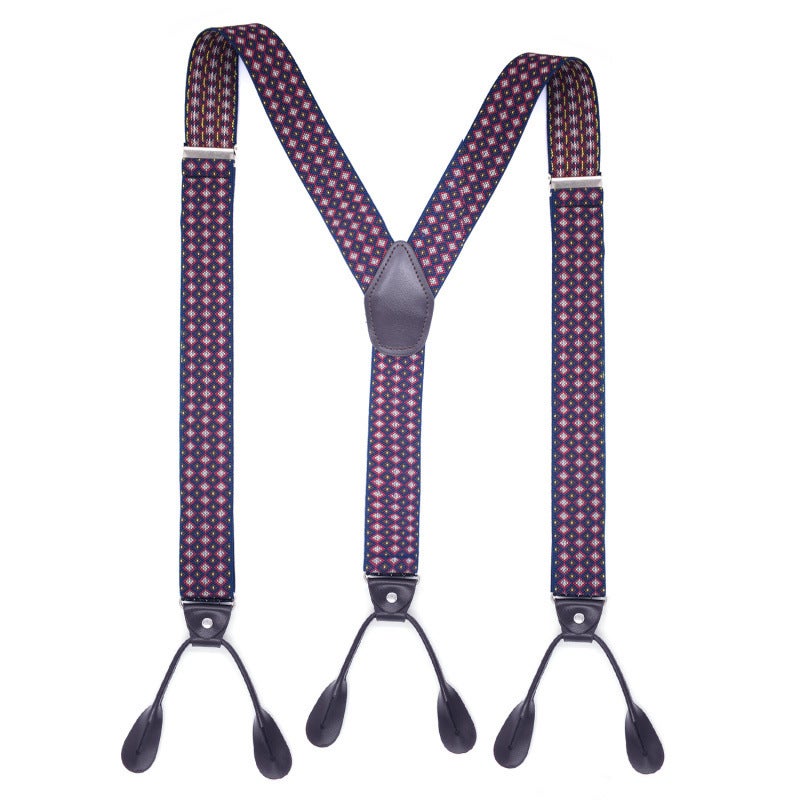 British Style Button Suspenders 3.5cm Wide Beige +120cm  - Image 5