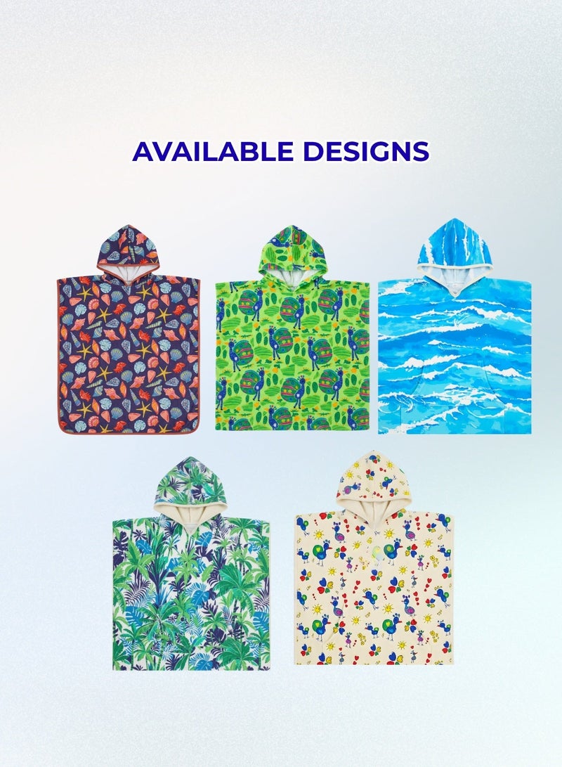Pearl Coast International Kids Poncho Towel Hooded Pack of 2 – Quick Dry Microfiber Beach Changing Robe for Boys & Girls, Soft Absorbent Swim Cover Up - Image 5