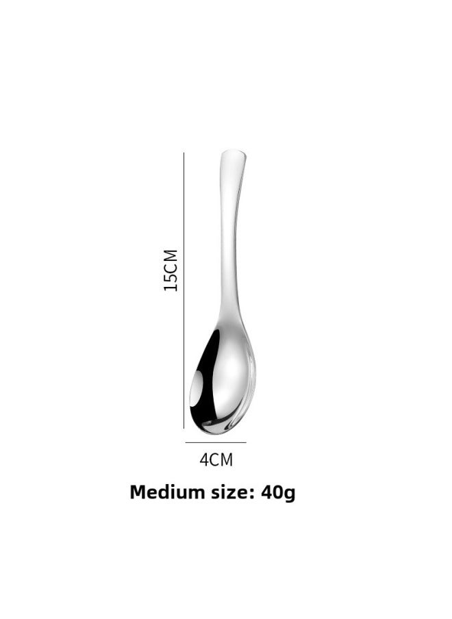 Generic - Mingyi Stainless Steel Household Spoon Cute Children Creative Spoon Restaurant Special Short Handle Soup Palace Spoon-Color:304 Medium Palace Spoon - Image 1