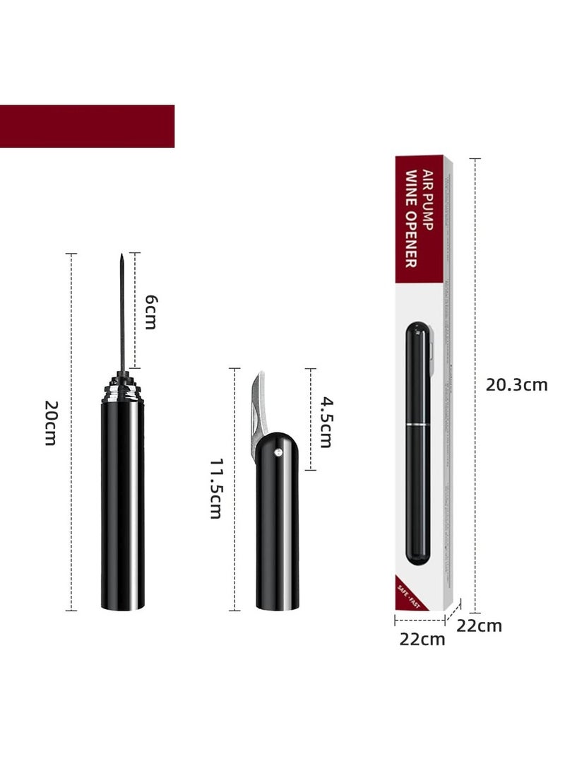 SOLARAE Portable Air Pressure Wine Opener, 2 in 1 Cork Wine Opener Needle with Foil Cutter, Handheld Cork Opener, Effortless Wine Opening - Image 4