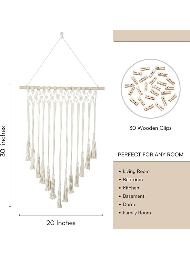 انتيكيانو مكرمية جدارية – ديكور يدوي من القطن – المقاس ‎76.2×50.8‎ سم - Image 2