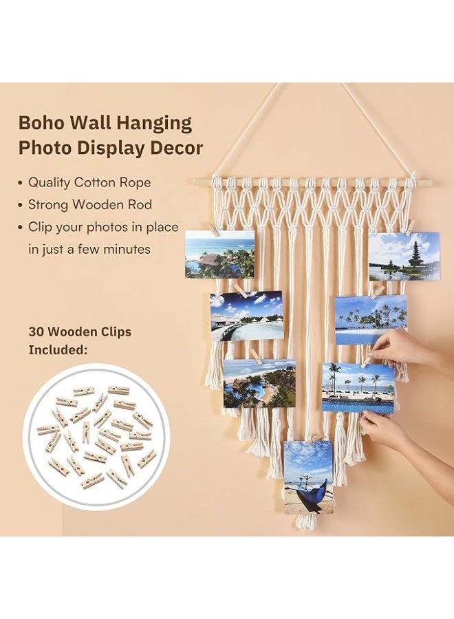 انتيكيانو مكرمية جدارية – ديكور يدوي من القطن – المقاس ‎76.2×50.8‎ سم - Image 4