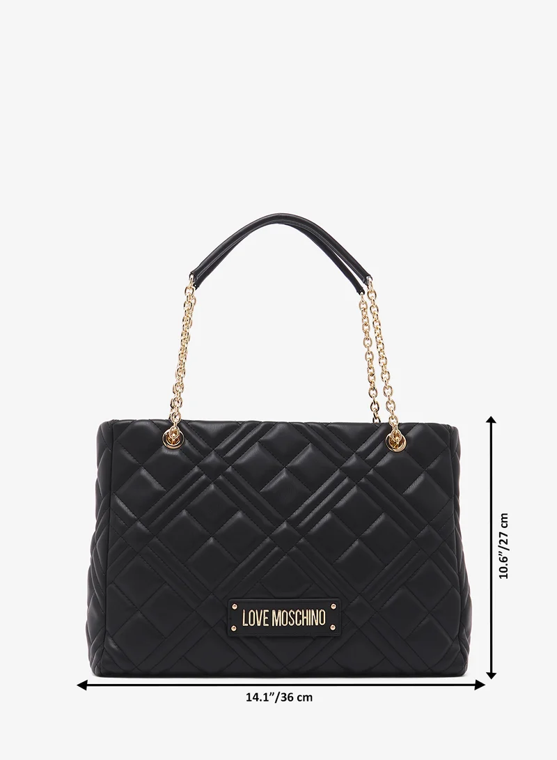 لوف موسكينو top handle logo shopper