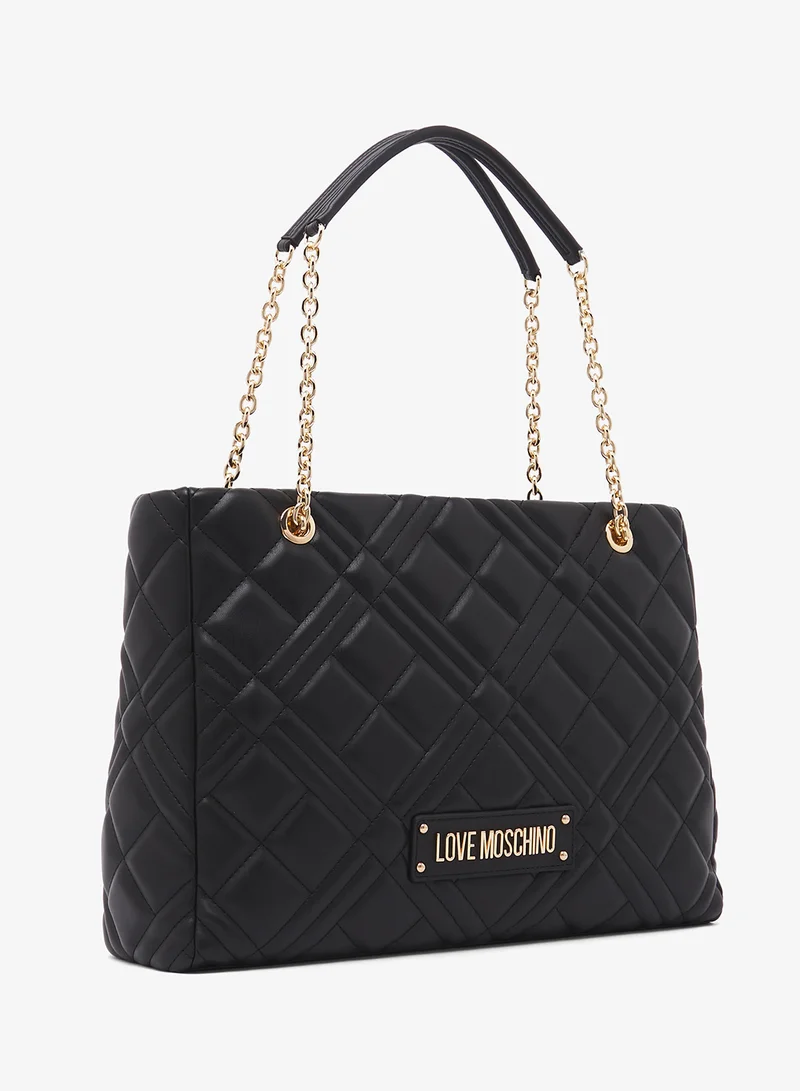 لوف موسكينو top handle logo shopper