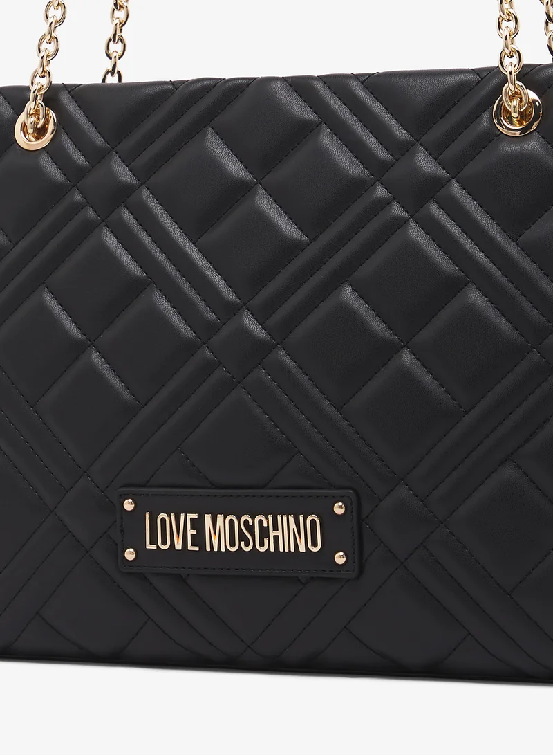 لوف موسكينو top handle logo shopper