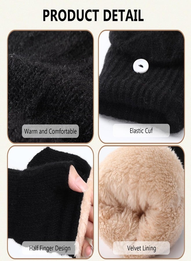 Tavaleu Winter Fingerless Gloves CZTR, Black, One size - Image 4