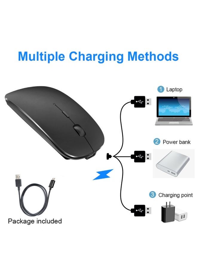 BURAQ - iMICE  E-1300 4 Keys 1600DPI Luminous Wireless Silent Desktop Notebook Mini Mouse, Style:Charging Luminous Edition(Silver) - Image 1