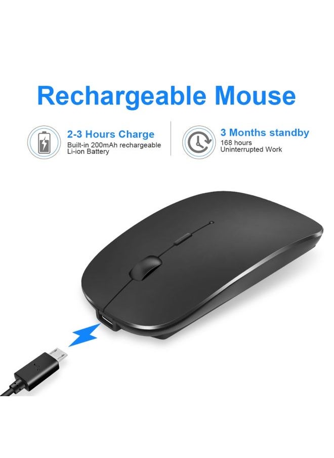 BURAQ - iMICE  E-1300 4 Keys 1600DPI Luminous Wireless Silent Desktop Notebook Mini Mouse, Style:Charging Luminous Edition(Silver) - Image 1