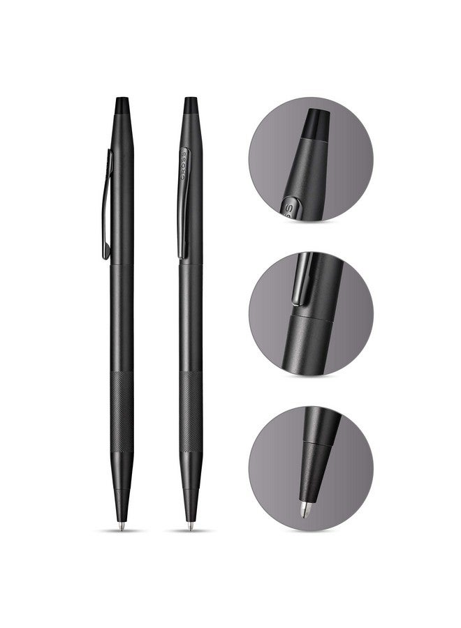 Cross Classic Century Black PVD Ballpoint Pen with Micro Knurl Grip in Premium Packaging, Micro Knurl - Black (AT0082-136) - Image 2