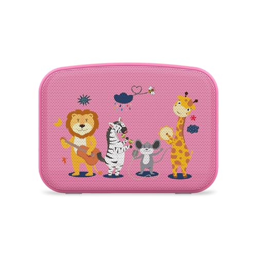 Carvaan Saregama Carvaan Mini Kids with Wireless Mic - 300+ Pre-Loaded Stories, Rhymes, Learnings and Mantras with Rechargeable Battery/Bluetooth/USB/Aux in-Out/Play in Loop - Baby Pink - Image 2