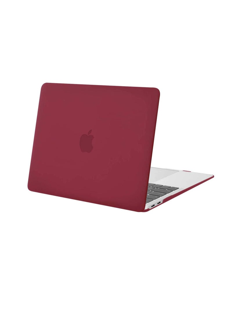 جراب MacBook Pro 13 2019 2018 2017 2016 إصدار A2159 A1989 A1706 A1708 حافظة صلبة وغطاء غلاف لوحة المفاتيح لجهاز MacBook Pro 13 بوصة بدون لمس أحمر نبيذ