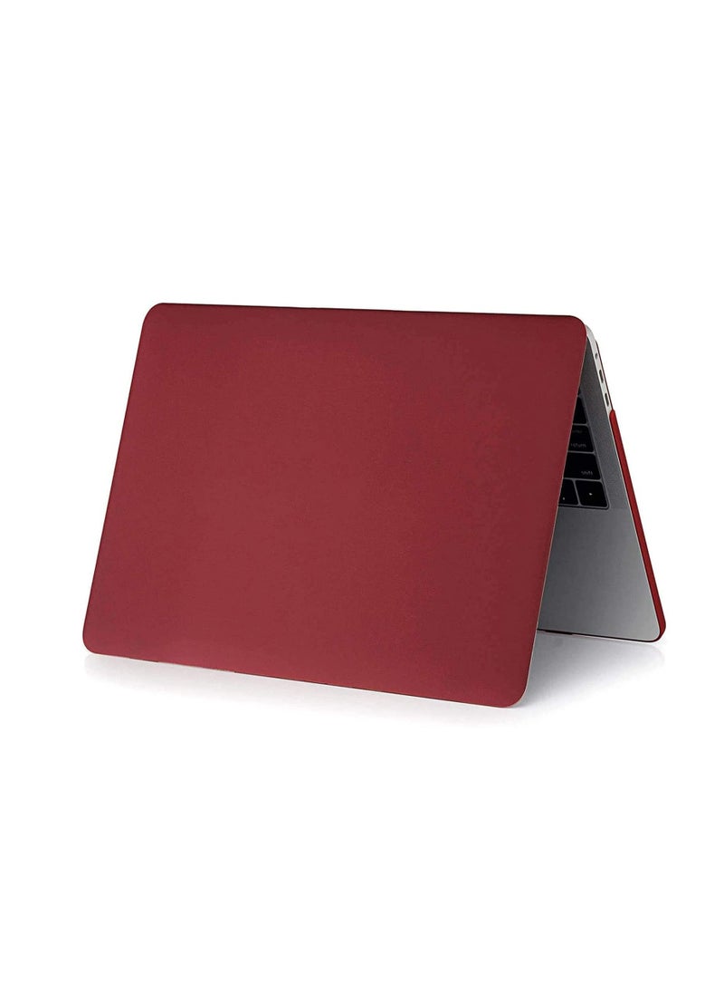 جراب MacBook Pro 13 2019 2018 2017 2016 إصدار A2159 A1989 A1706 A1708 حافظة صلبة وغطاء غلاف لوحة المفاتيح لجهاز MacBook Pro 13 بوصة بدون لمس أحمر نبيذ