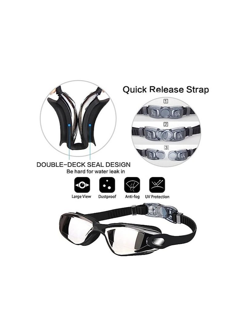 ORiTi Swimming Goggles No Leaking with Nose Clip, Earplugs and Case  - Image 2