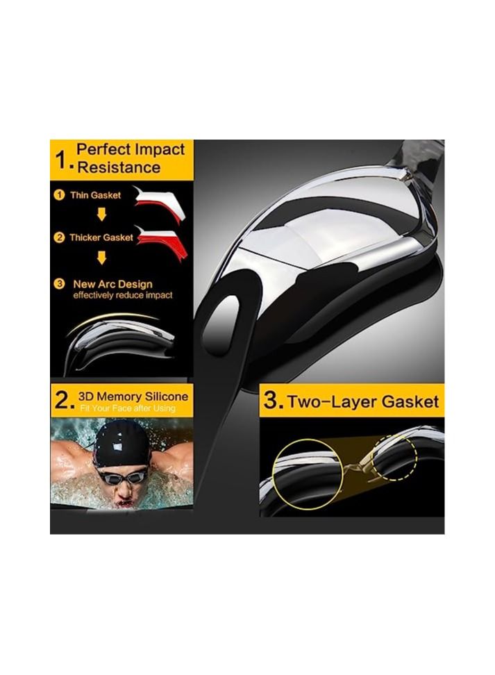 ORiTi Swimming Goggles No Leaking with Nose Clip, Earplugs and Case  - Image 3