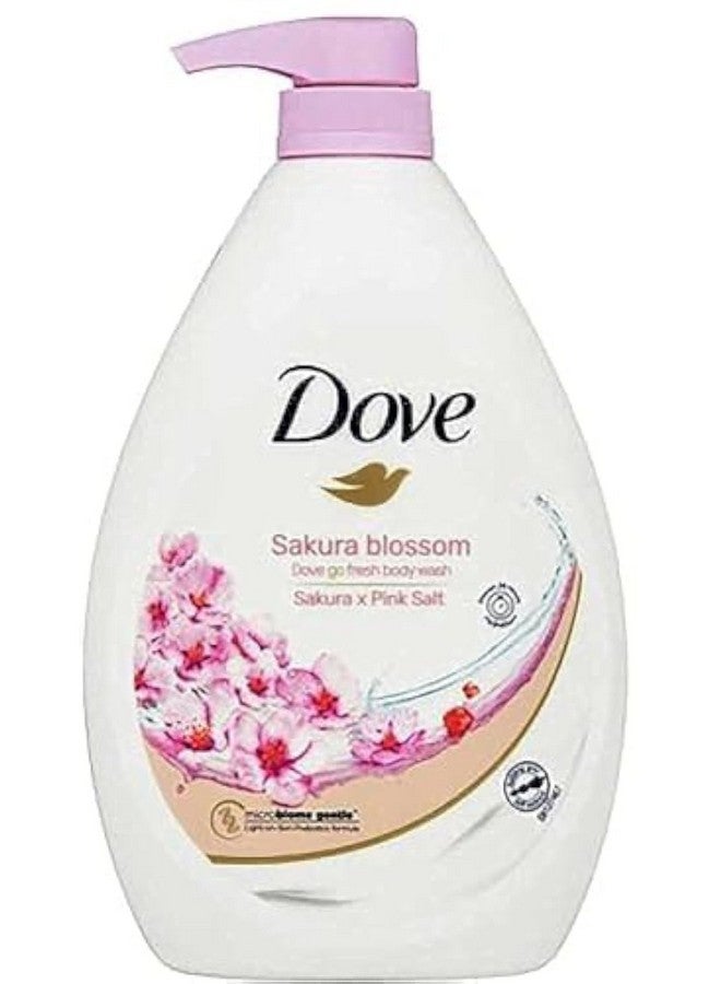 دوف غسول الجسم دوف جو فريش برائحة زهر الساكورا مع الملح الوردي، 33.8 أونصة، عبوة واحدة