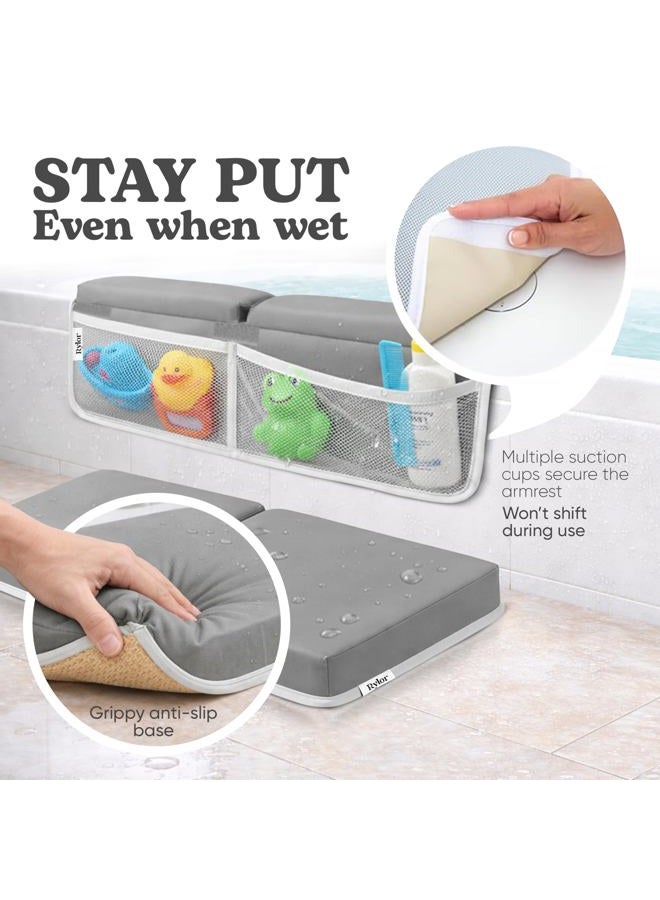 Rylor Baby Bath Kneeler & Elbow Rest Pad - Extra Thick Foam Cushion for Bathing Infants & Toddlers - Non-Slip, Comfortable Support (Gray) - Image 3