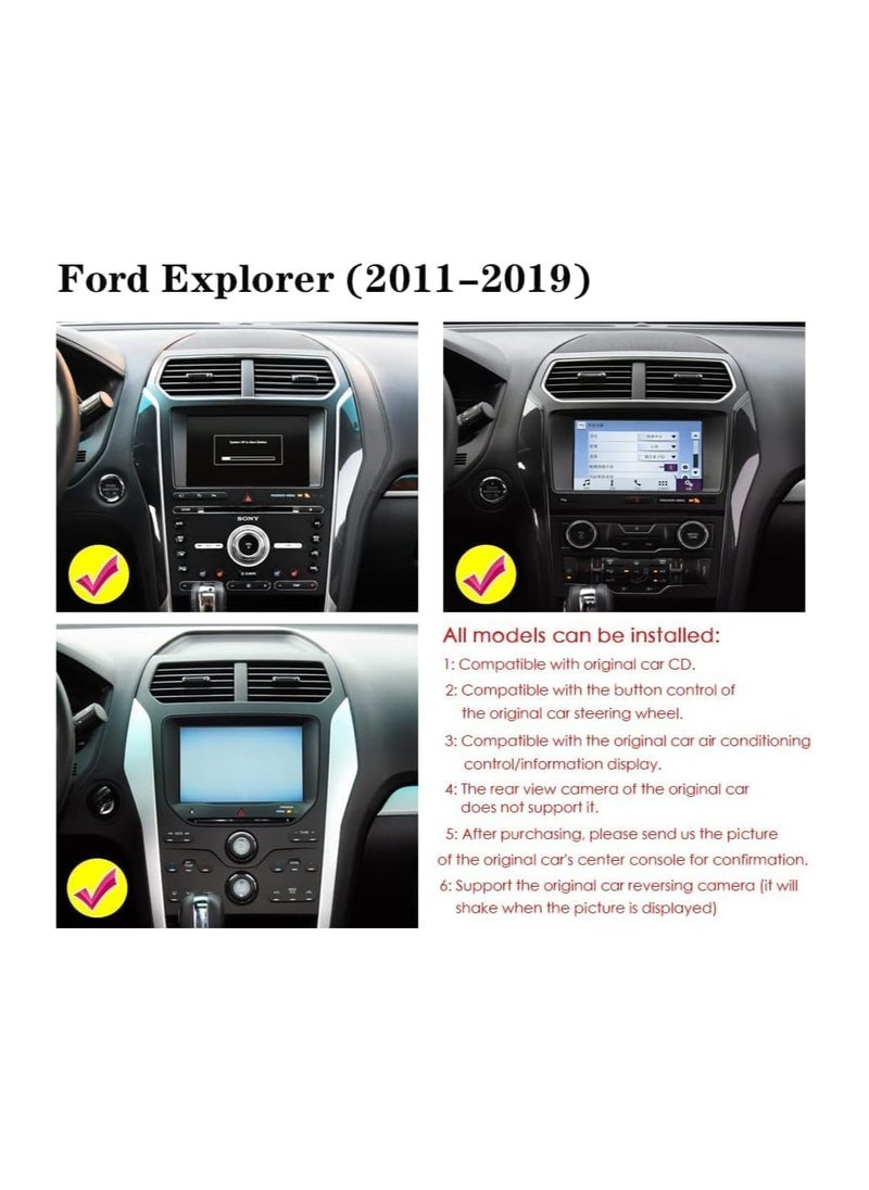 SHEZA STAR - Android Car Stereo for Ford Explorer 2011 To 2019 2GB RAM 32GB ROM Mirror-Link Wi-Fi BT, Radio GPS Navigation, 10 Inch Support Apple Carplay, IPS Touch Screen with Backup Camera Included - Image 1