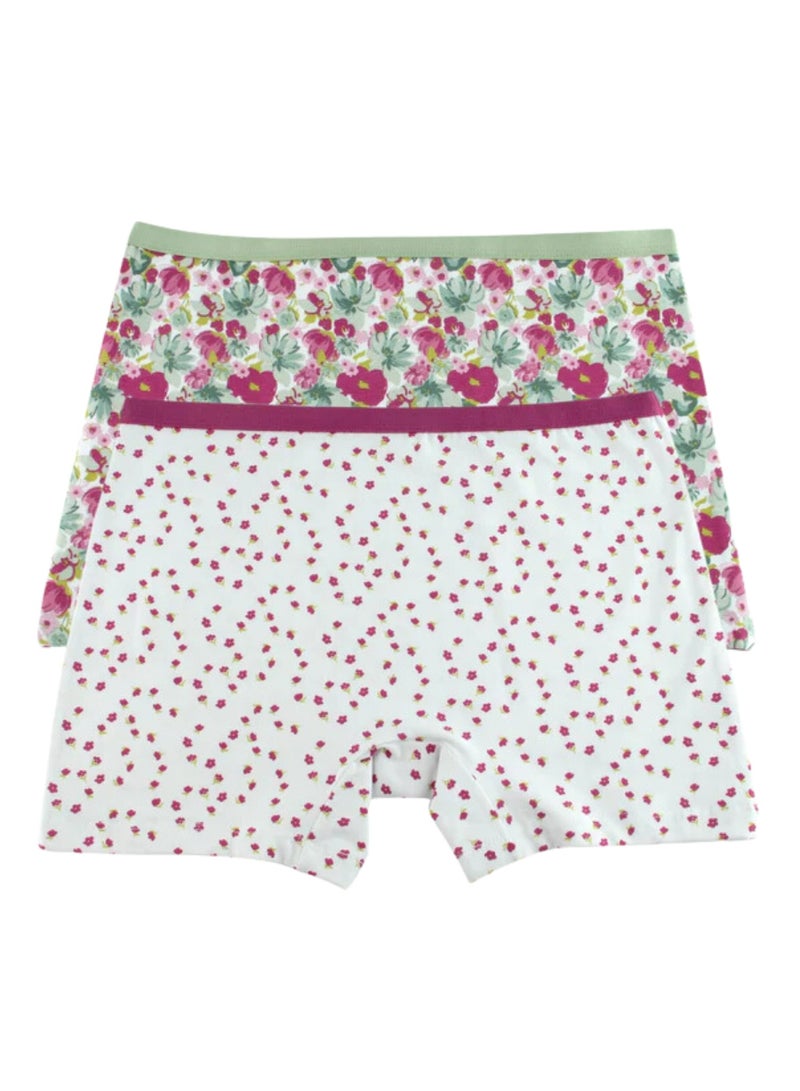 Milk Pack Of 2 Printed Cotton Hot Short Panties For Women  - Image 3