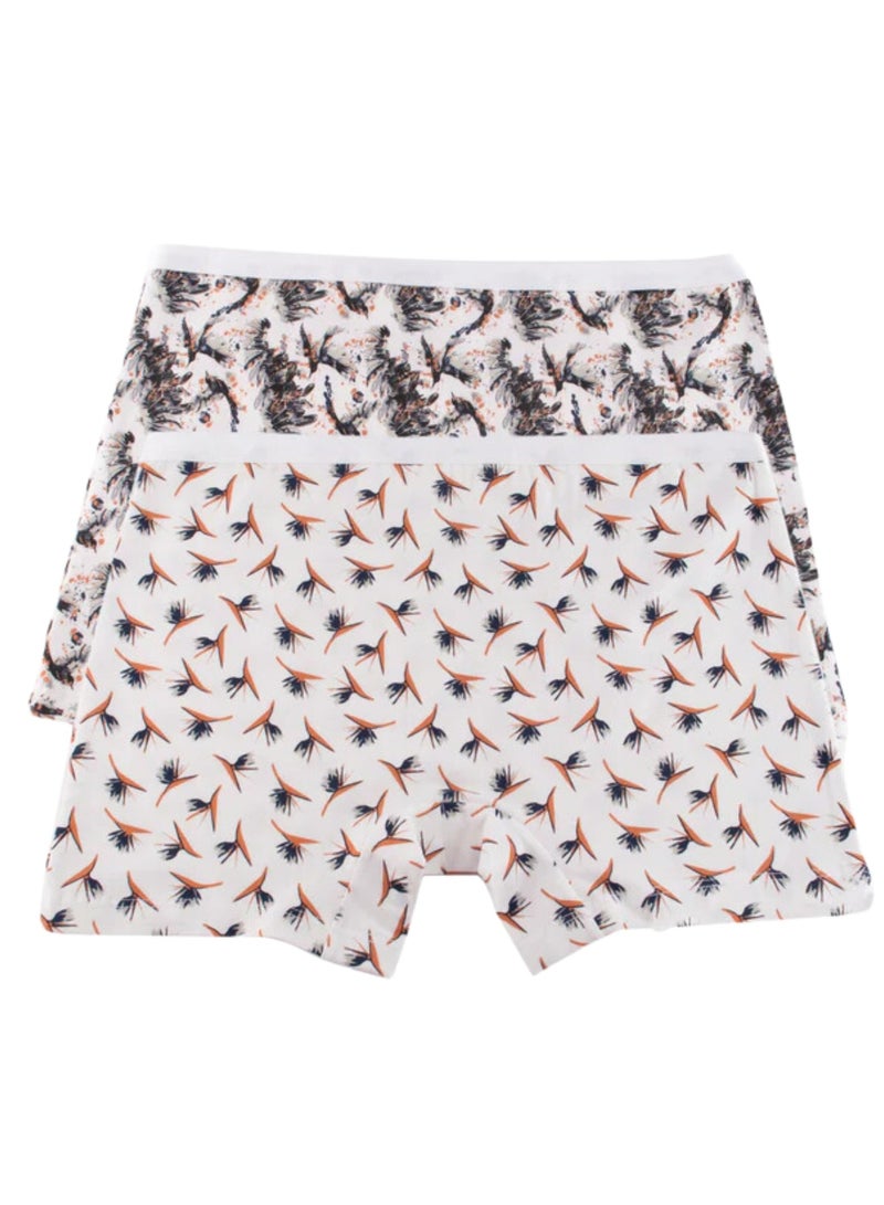 Milk Pack Of 2 Printed Cotton Hot Short Panties For Women  - Image 4
