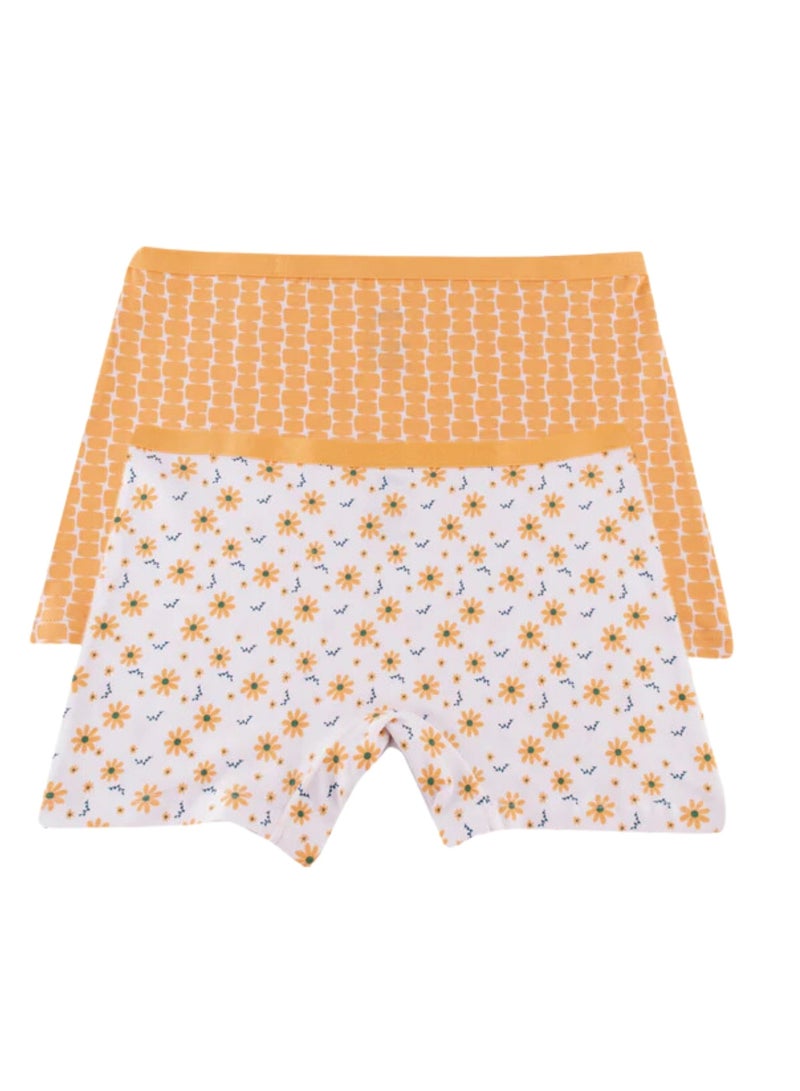 Milk Pack Of 2 Printed Cotton Hot Short Panties For Women  - Image 1