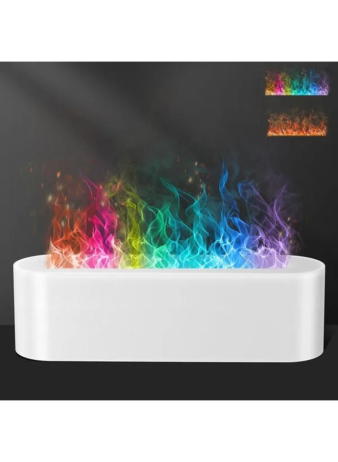 White 150ml Essential Oil Diffuser 7 Color Flame Aromatherapy Timer Auto Shut Off - Image 1