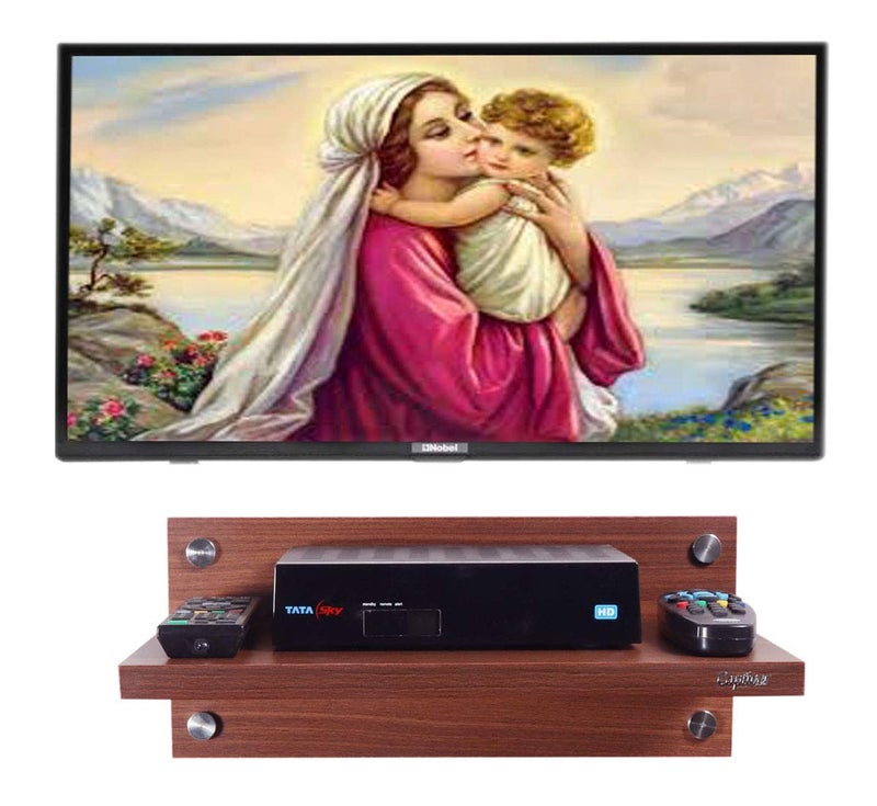 Captiver Wall Mounted Set Top Box Holder (Classic Walnut)||Setup Box Stand for Home | Wall Mount Stylish WiFi Router Holder TV Cabinet Living Room Furniture - Image 1