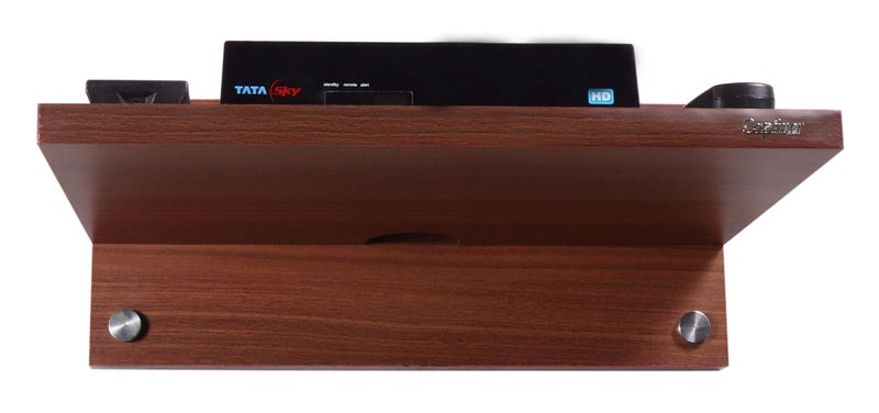 Captiver Wall Mounted Set Top Box Holder (Classic Walnut)||Setup Box Stand for Home | Wall Mount Stylish WiFi Router Holder TV Cabinet Living Room Furniture - Image 5