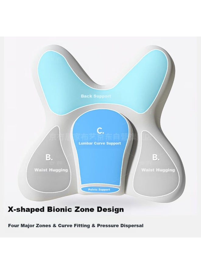 Jingmao Lumbar Support Cushion, Integrated Backrest And Seat Cushion For Long Sitting, Office Chair, Ergonomic Waist Support Pillow - Image 2