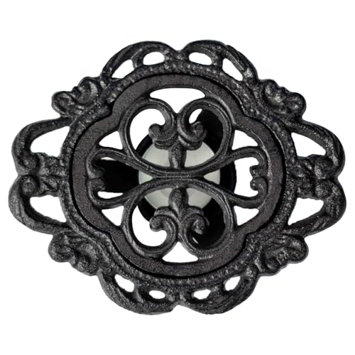 VSPDVO 6.1 Inches Cast Iron Teapot Warmer Dish Cups Trivet,Flower-Shaped Design with Tealight Holder - Heavy Duty & Decorative Candle Holder Stands for Heat Food Coffee Milk or Tea - Image 1