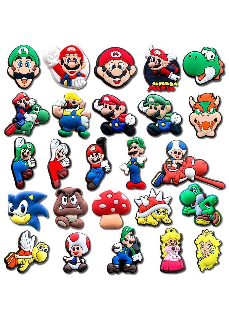 SYOSI Shoe Decoration Charms 25 Pcs Croc Pins Sandals Buckle Party Birthday Gift Bracelet Wristband Decorations for Adult Men Women Kids - Image 1