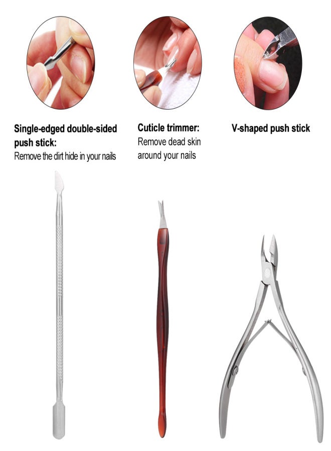 3Pcs Stainless Steel Nail Clipper Kit Nail Tools Manicure & Pedicure Set Professional Travel & Grooming Kit - Image 5