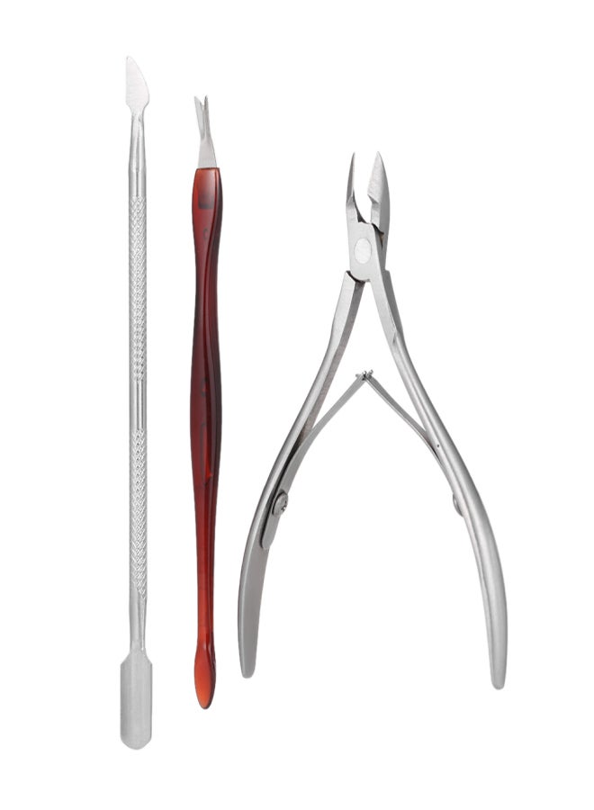 3Pcs Stainless Steel Nail Clipper Kit Nail Tools Manicure & Pedicure Set Professional Travel & Grooming Kit - Image 1