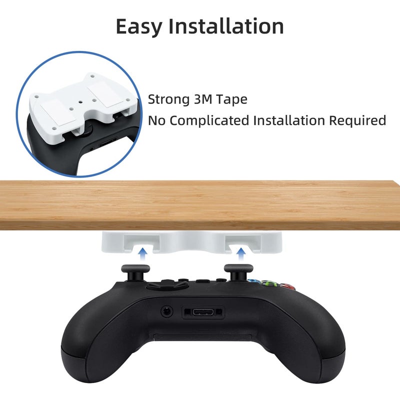 Mcbazel Under Desk Mount for Xbox Series X&S/One X&S/One/ 360, Switch 2/Pro Controller, Table Stand Holder Compatible with Xbox and Switch 2 Controller - White - Image 5