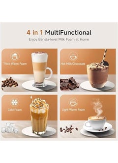 HOOKOR Electric Milk Frother,Automatic Milk Steamer 4 in 1 Milk Foam Maker,Milk Warmer Hot and Cold Milk Function Overheat Protection for Coffee Latte Cappuccino Hot Chocolates (White)  - Image 4