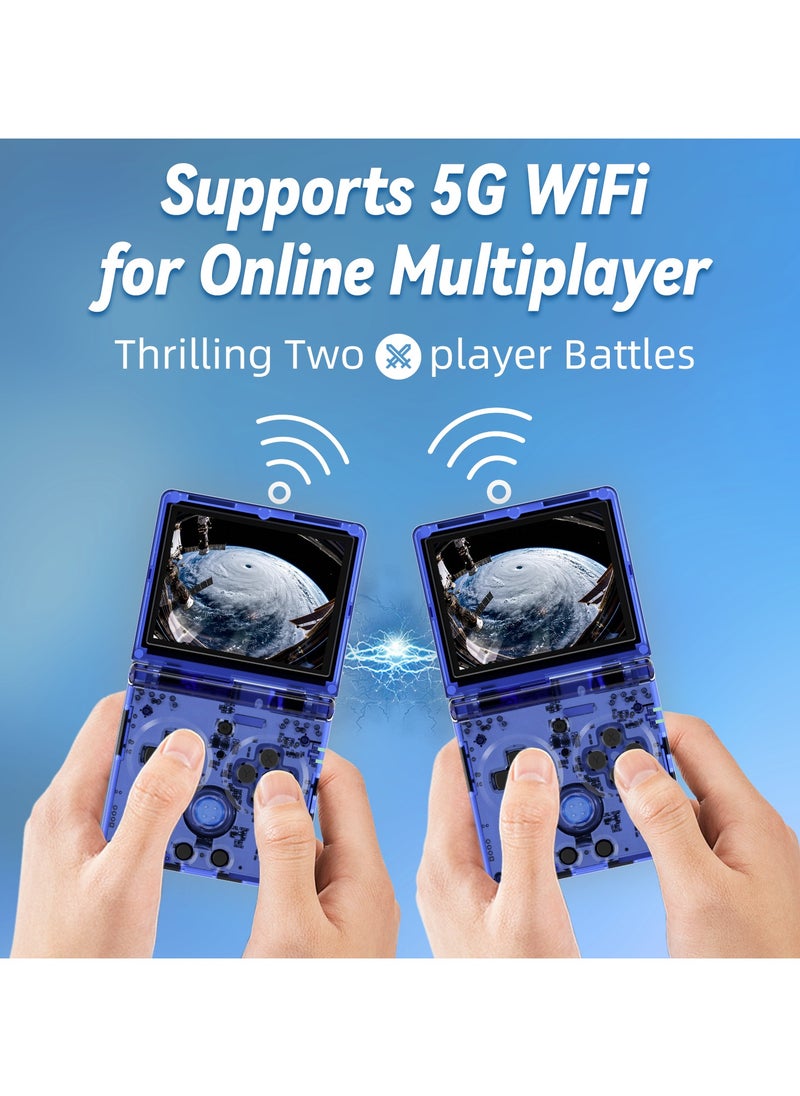 ANBERNIC  - RG35XXSP Handheld Flip Retro Portable Game Console 3.5-inch Hall Magnetic Switch 3300maH Battery WIFI Bluetooth (Blue 64G, 5500+ Games) - Image 1
